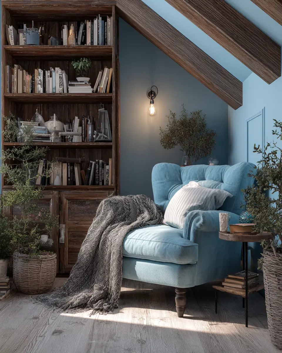 Sky Blue Rustic Garage Decor Ideas