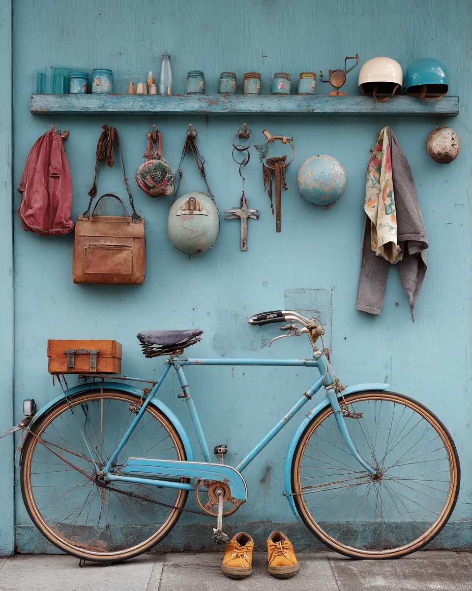 Sky Blue Rustic Garage Decor Ideas