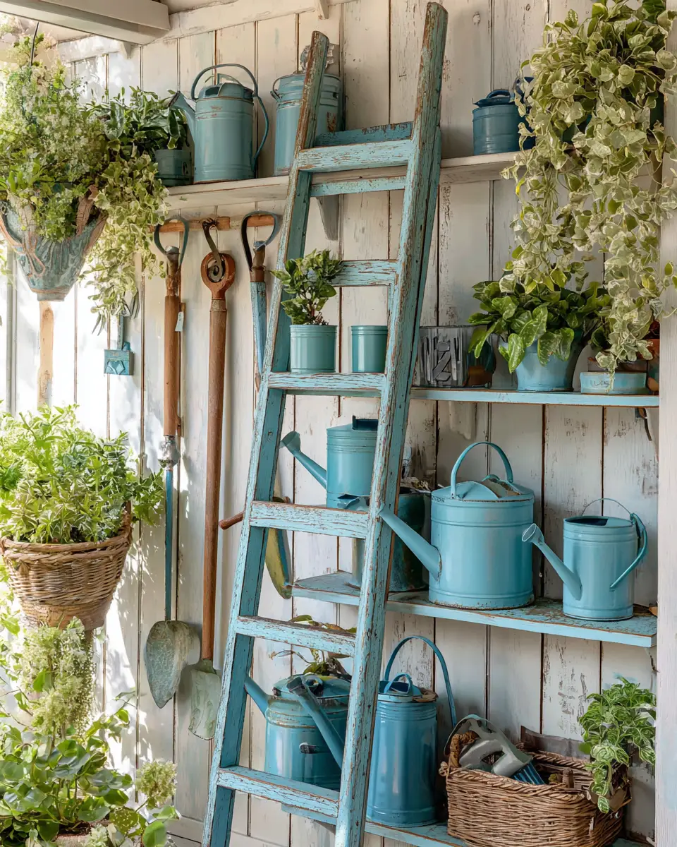 Sky Blue Rustic Garage Decor Ideas