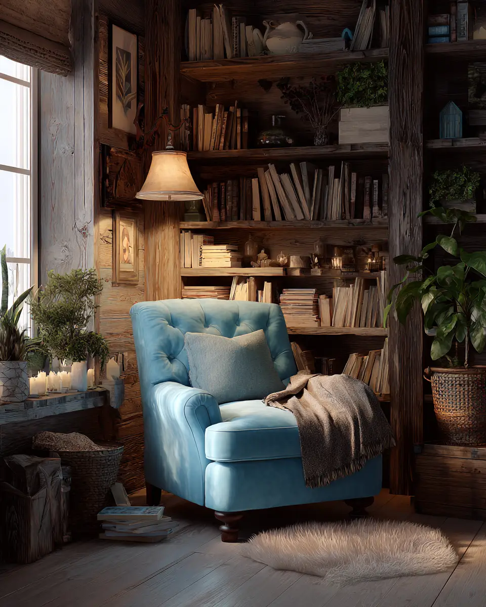 Sky Blue Rustic Garage Decor Ideas
