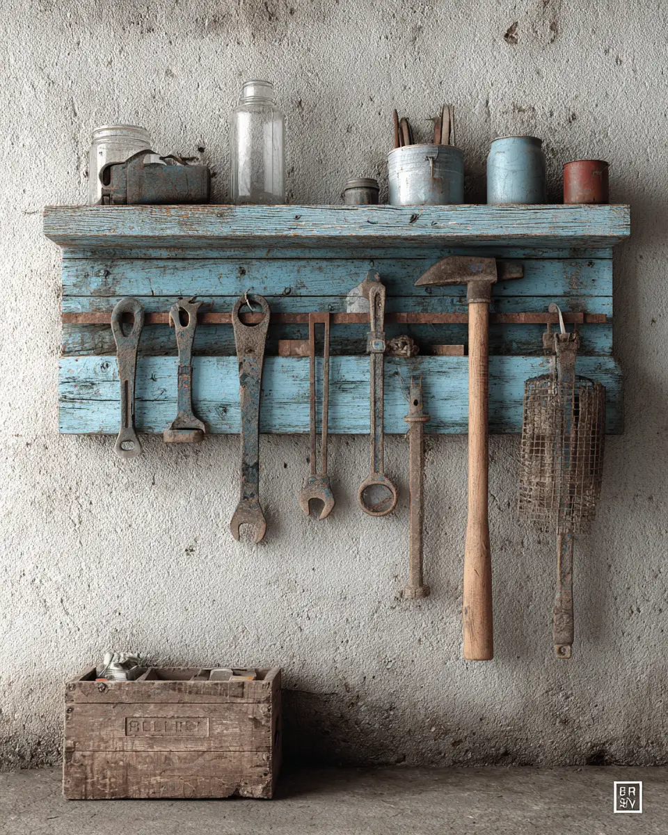 Sky Blue Rustic Garage Decor Ideas