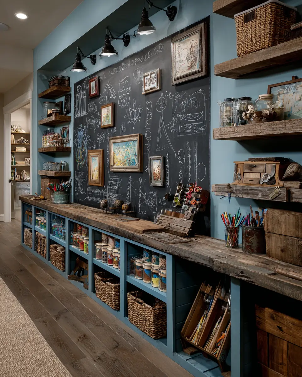 Sky Blue Rustic Garage Decor Ideas