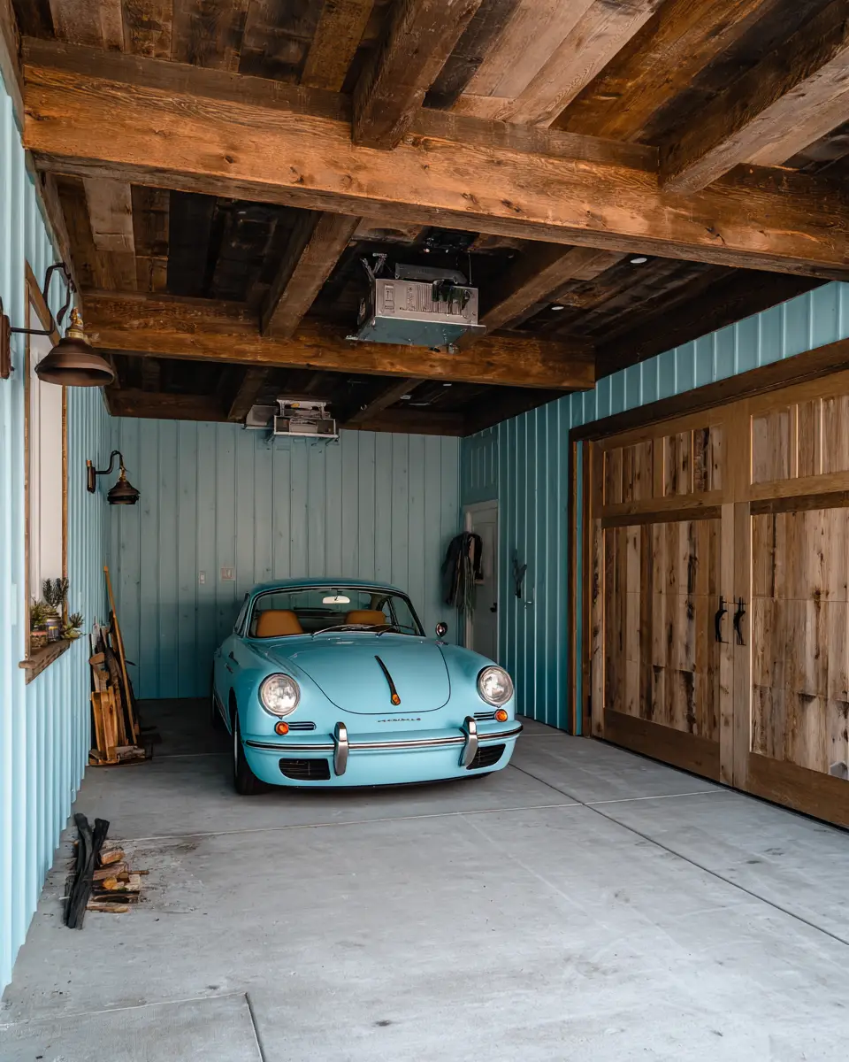 Sky Blue Rustic Garage Decor Ideas