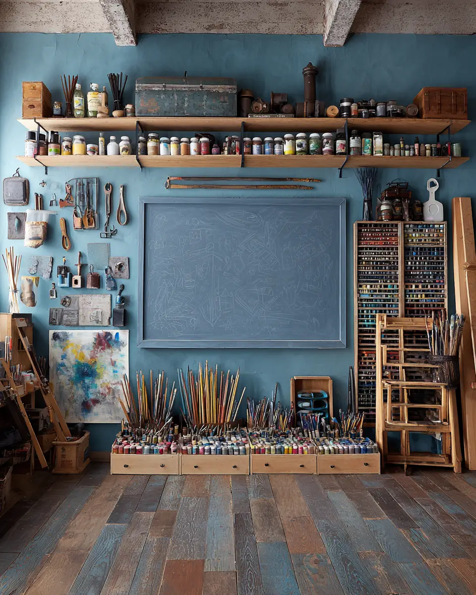 Sky Blue Rustic Garage Decor Ideas