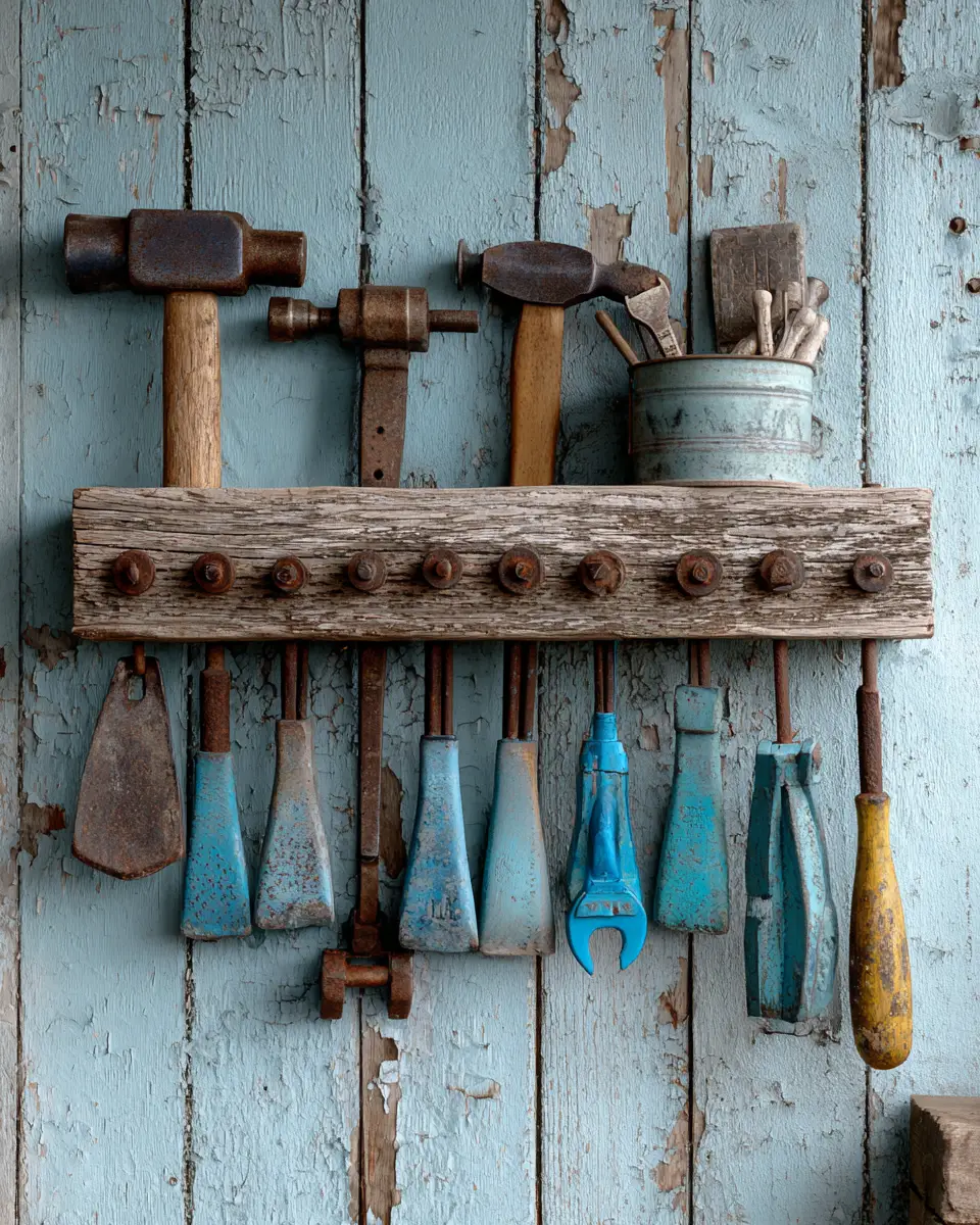 Sky Blue Rustic Garage Decor Ideas