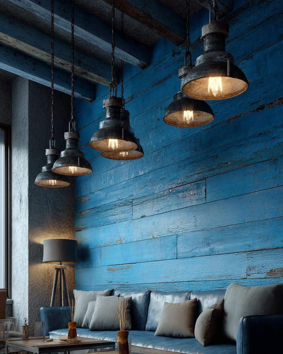 Sky Blue Rustic Garage Decor Ideas