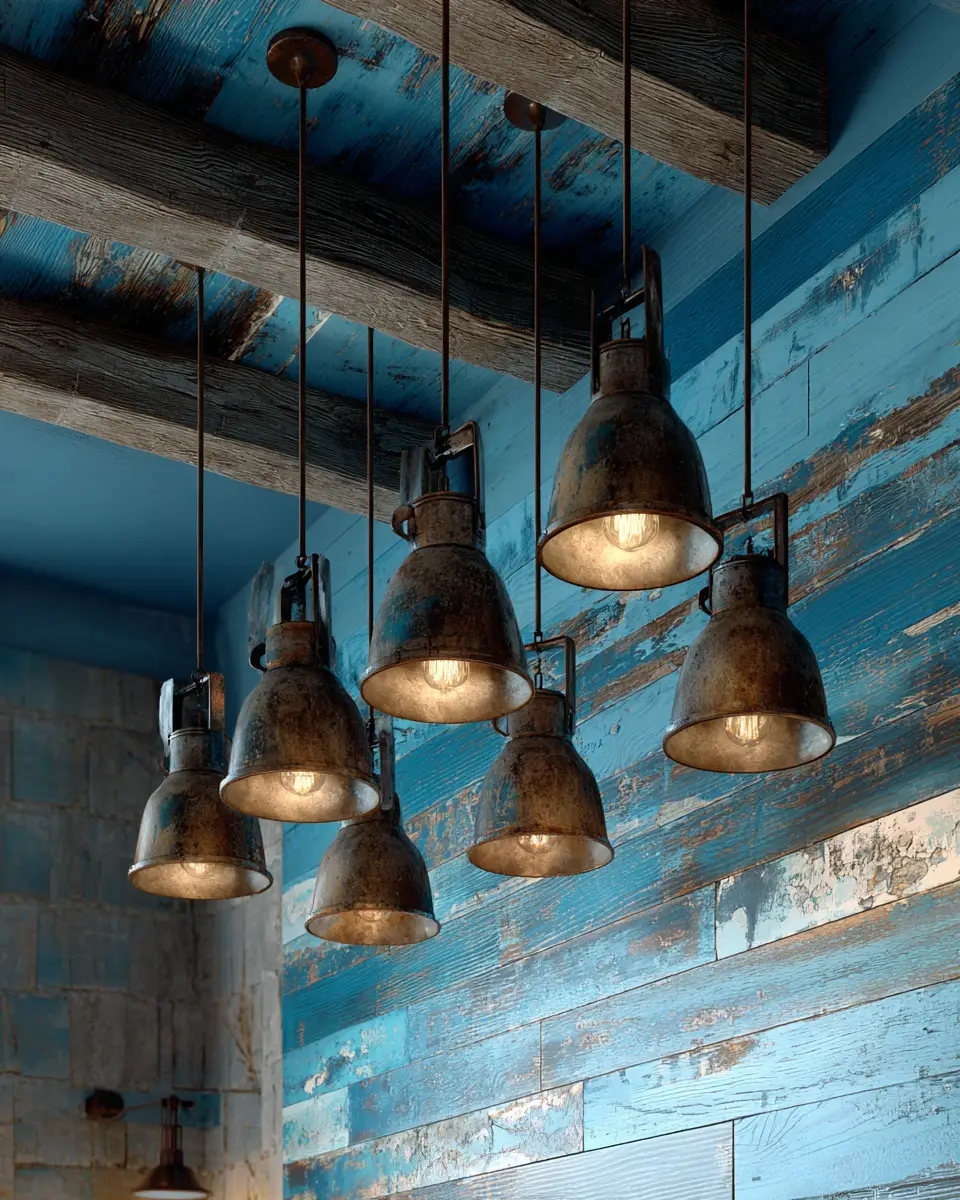 Sky Blue Rustic Garage Decor Ideas