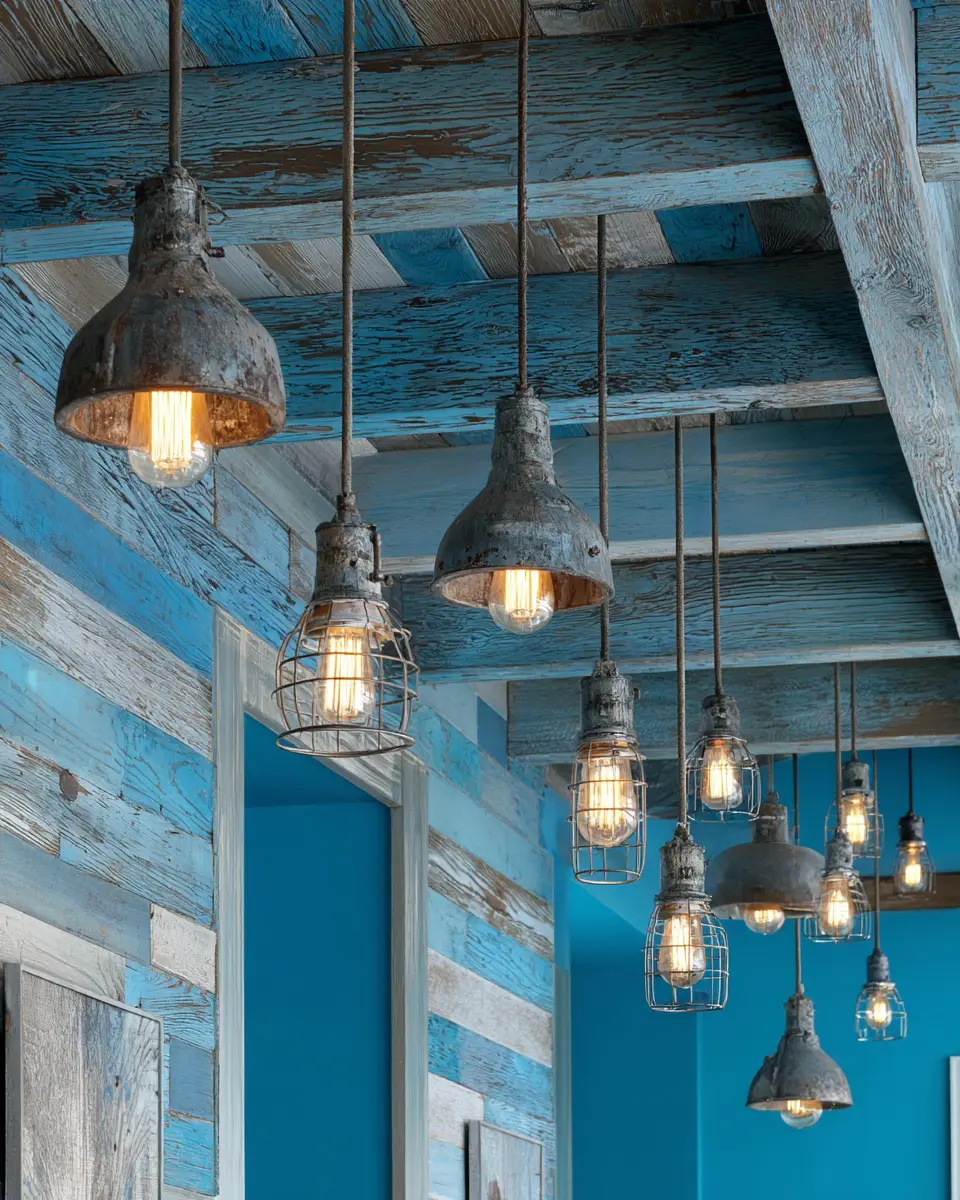 Sky Blue Rustic Garage Decor Ideas
