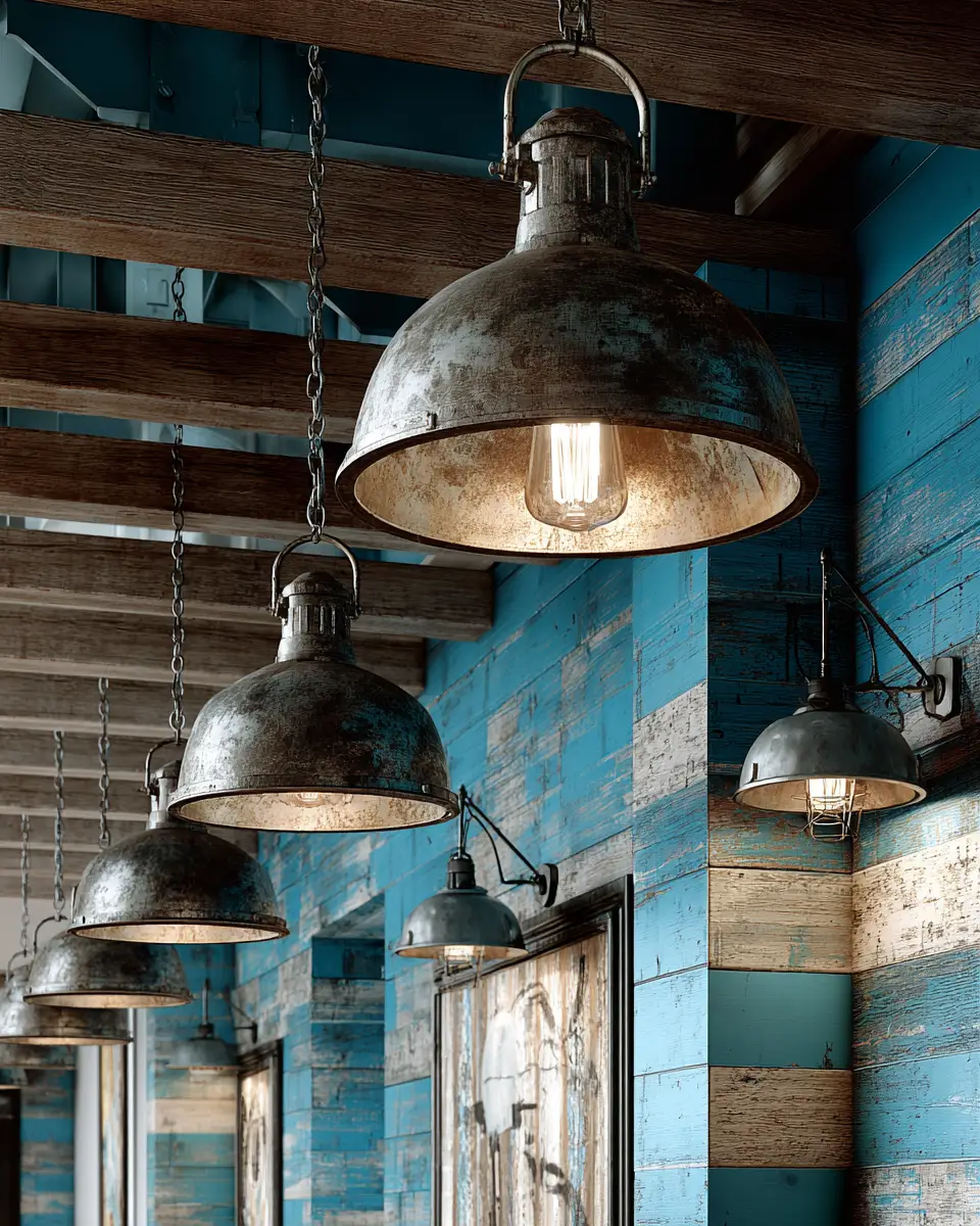 Sky Blue Rustic Garage Decor Ideas
