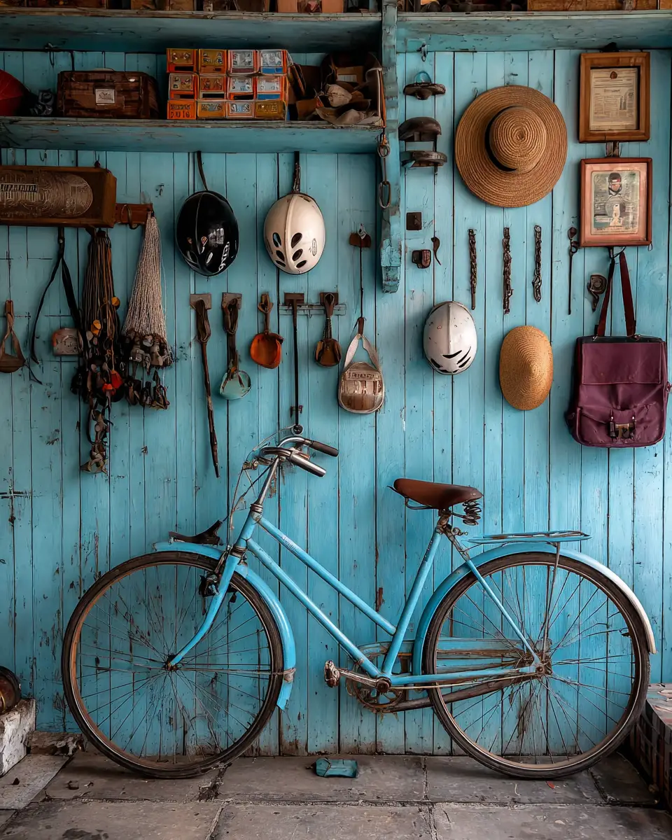 Sky Blue Rustic Garage Decor Ideas