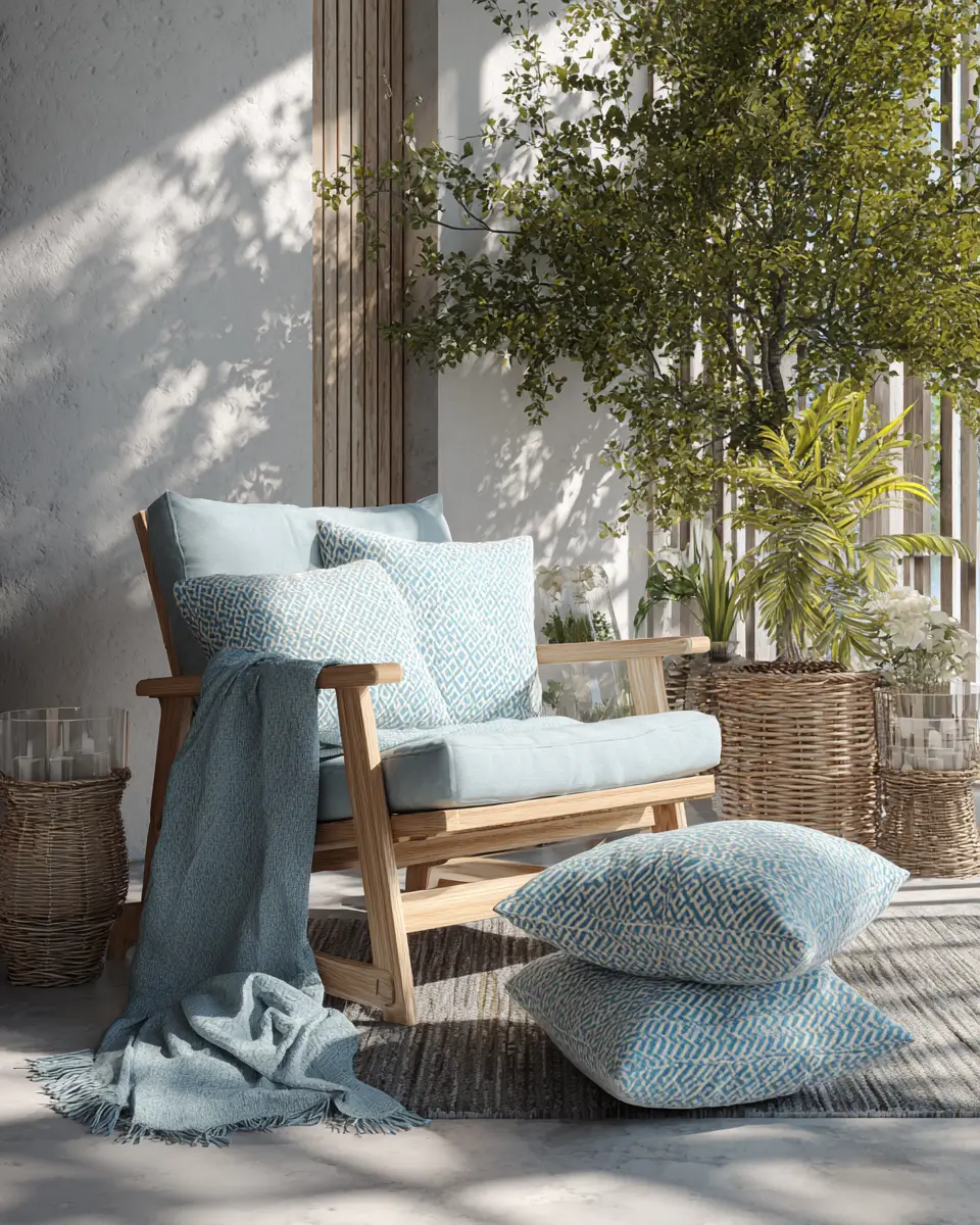Sky Blue Scandinavian Balcony Decor Ideas