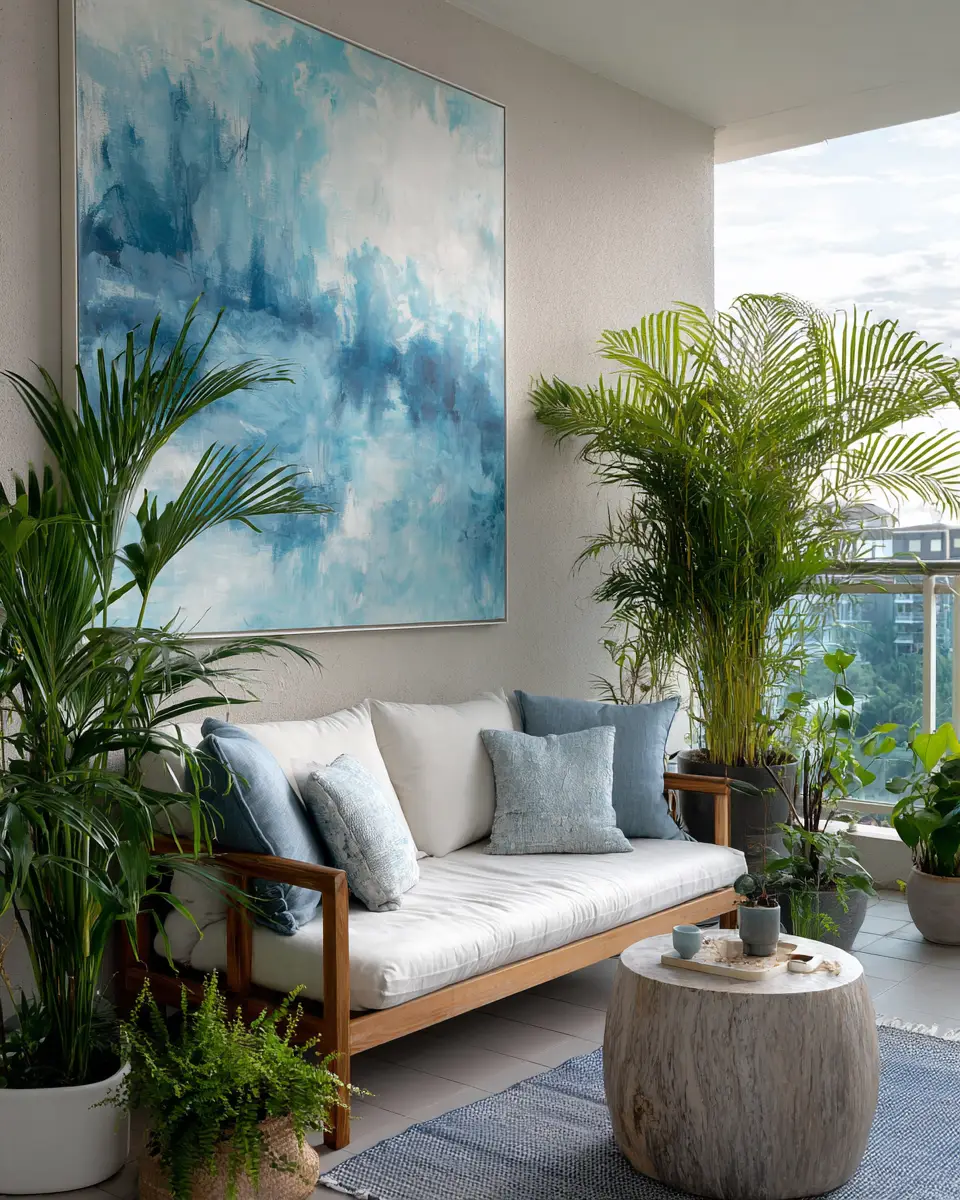 Sky Blue Scandinavian Balcony Decor Ideas