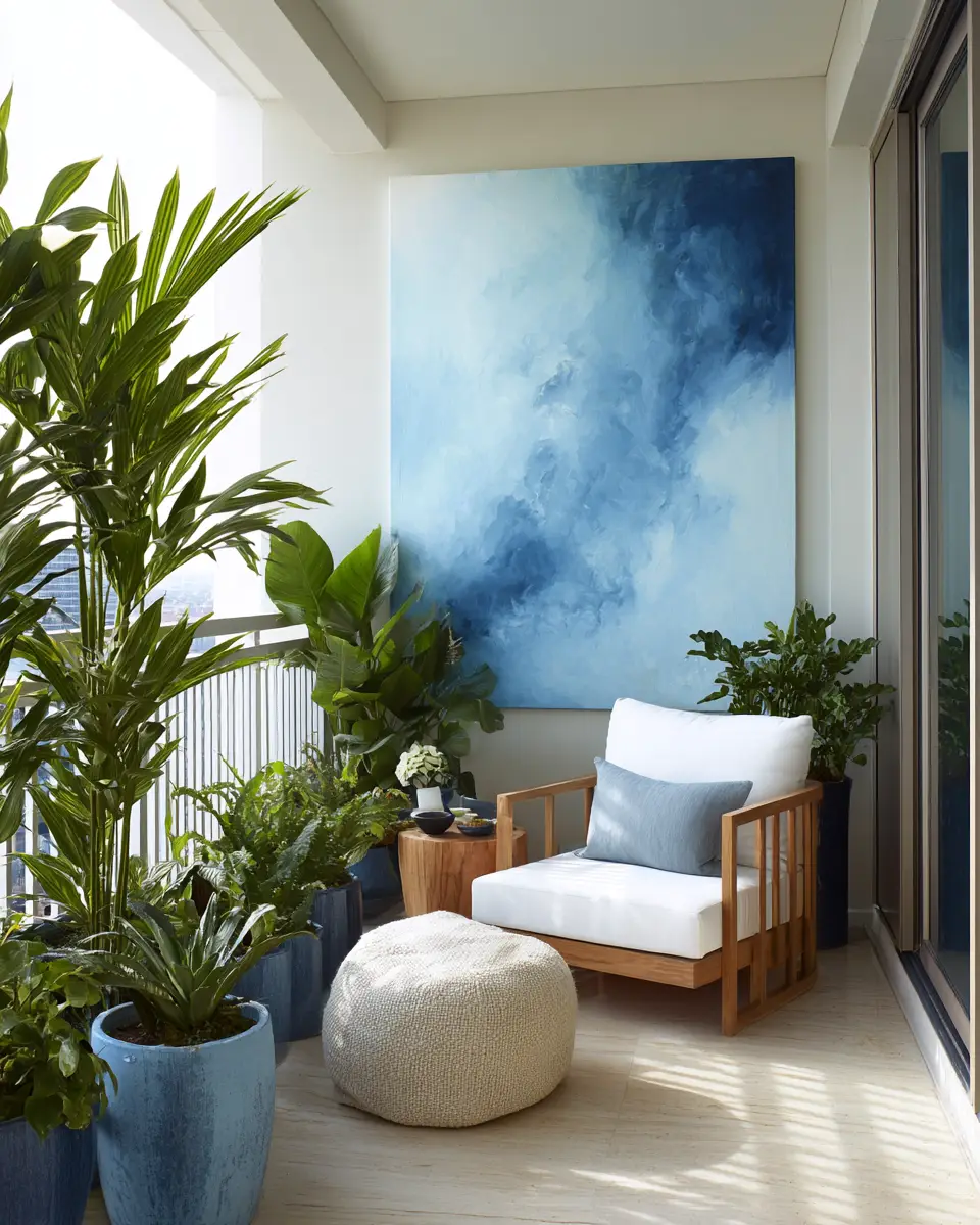 Sky Blue Scandinavian Balcony Decor Ideas