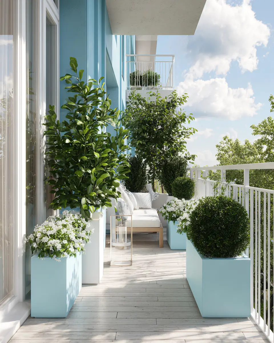 Sky Blue Scandinavian Balcony Decor Ideas