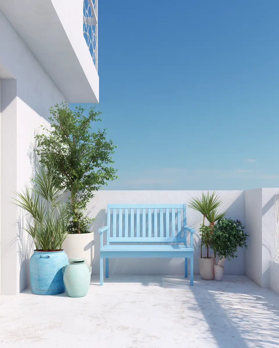 Sky Blue Scandinavian Balcony Decor Ideas