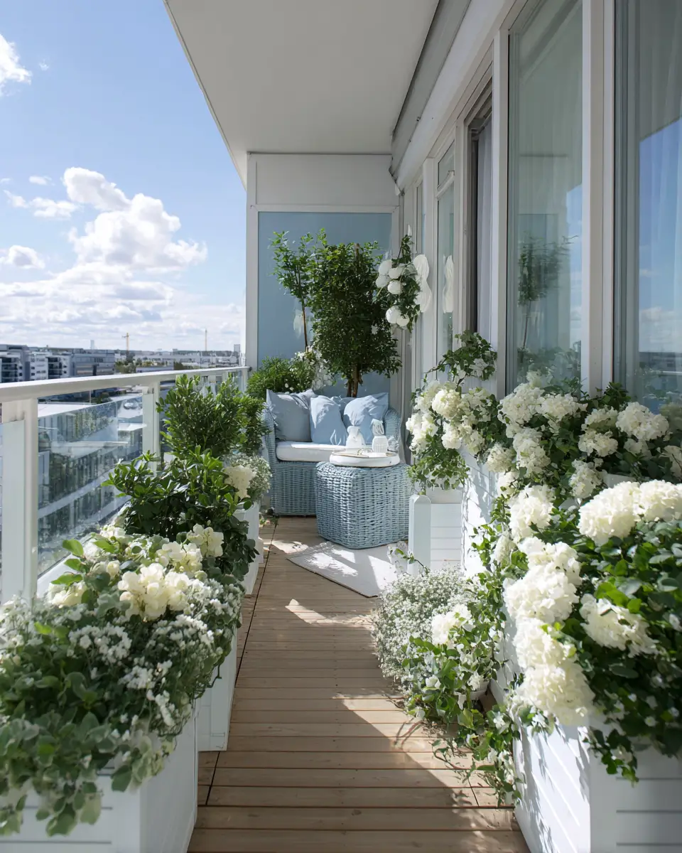 Sky Blue Scandinavian Balcony Decor Ideas