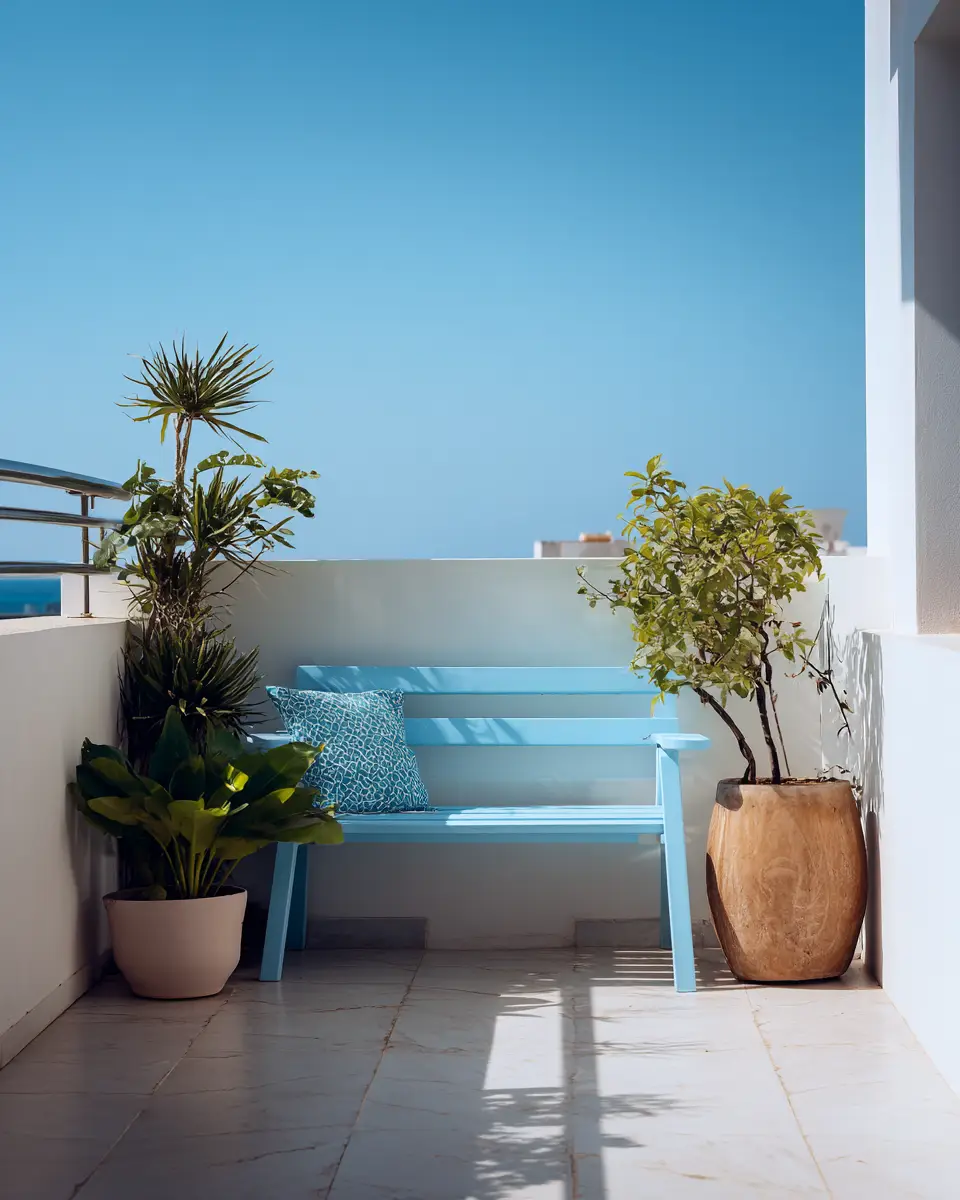 Sky Blue Scandinavian Balcony Decor Ideas