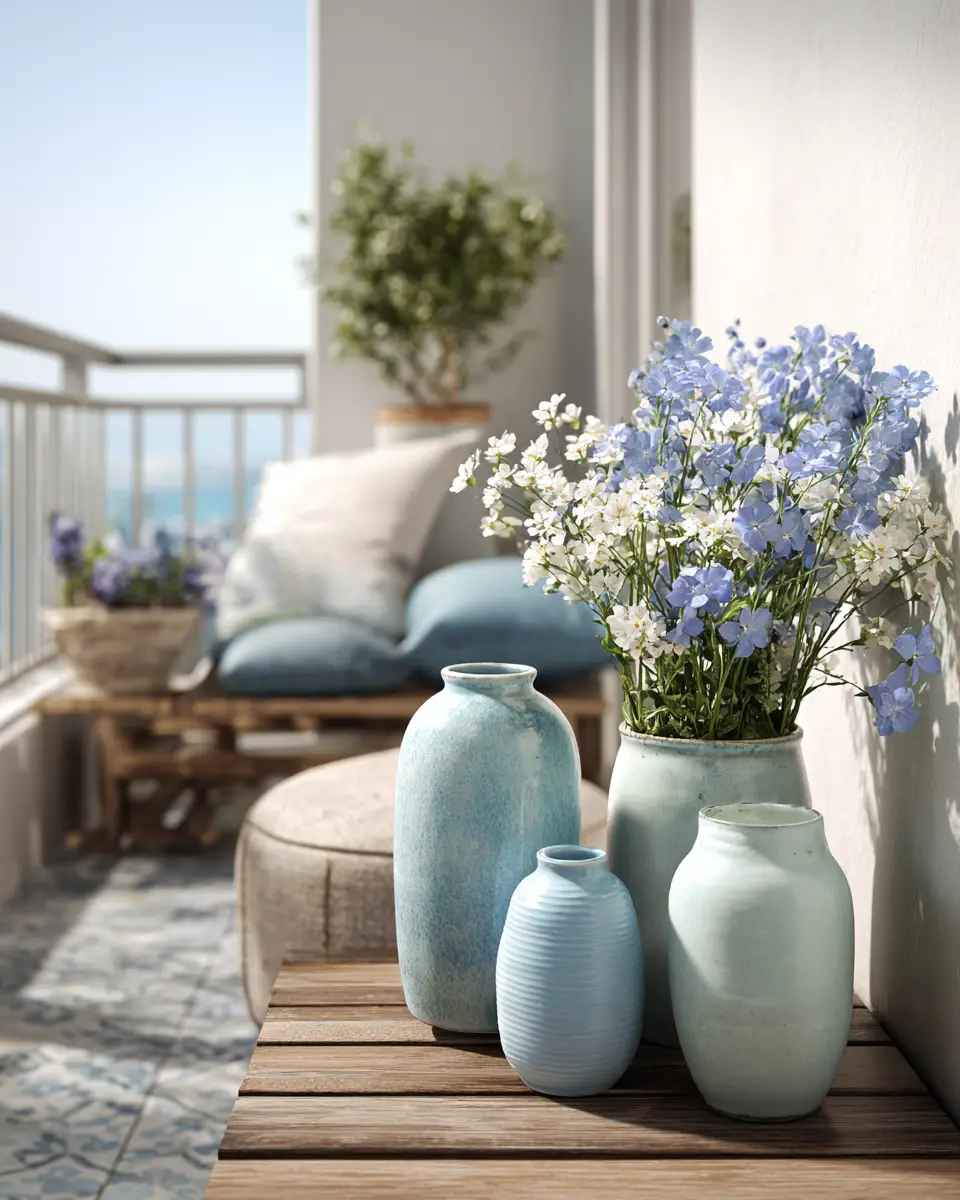 Sky Blue Scandinavian Balcony Decor Ideas