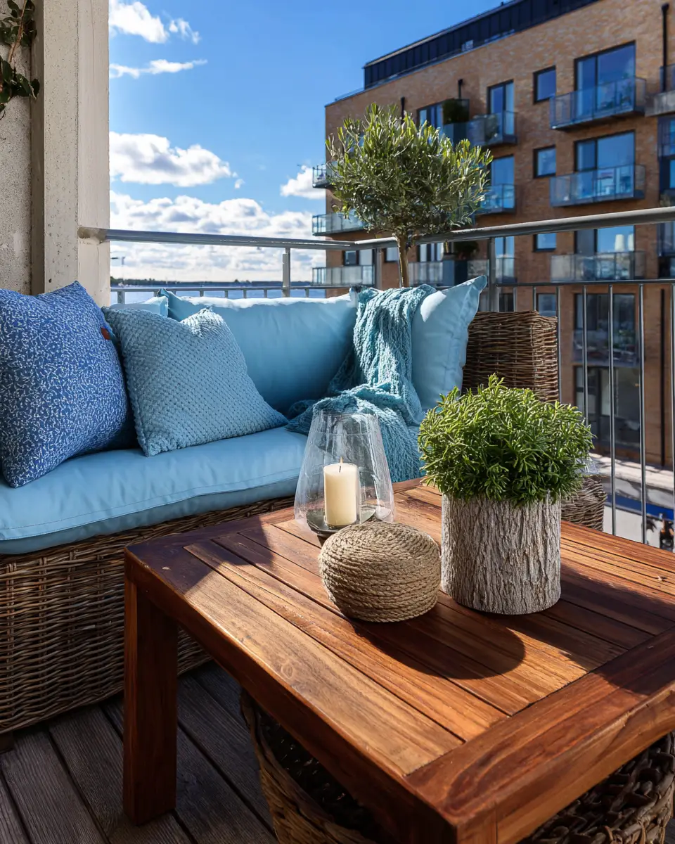Sky Blue Scandinavian Balcony Decor Ideas