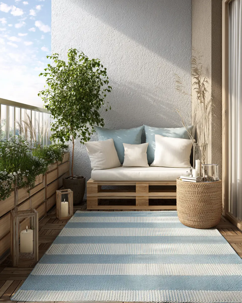 Sky Blue Scandinavian Balcony Decor Ideas
