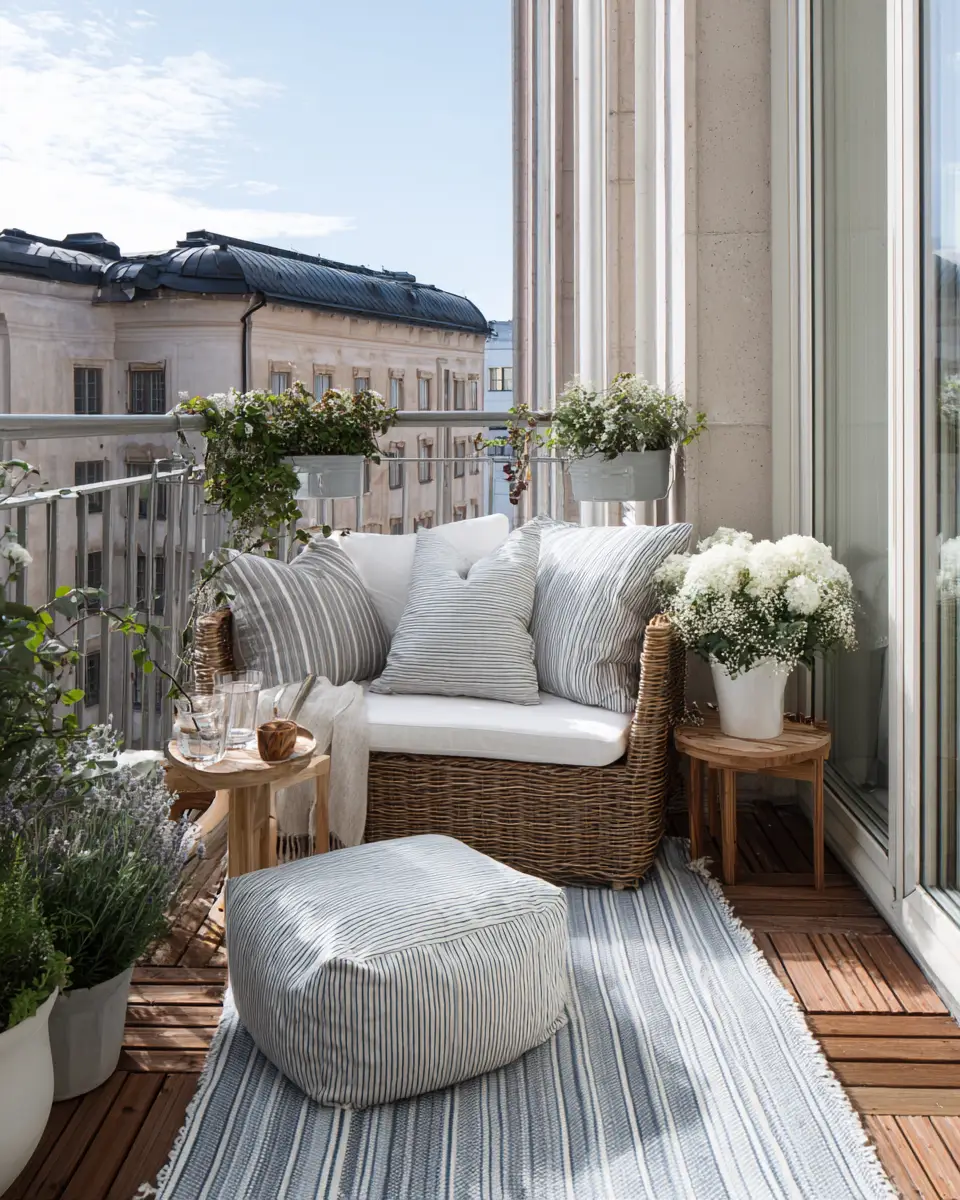 Sky Blue Scandinavian Balcony Decor Ideas