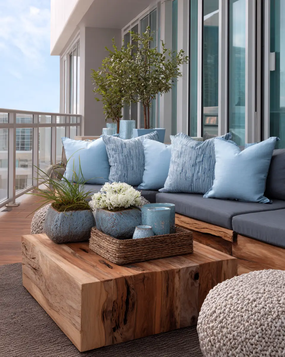 Sky Blue Scandinavian Balcony Decor Ideas