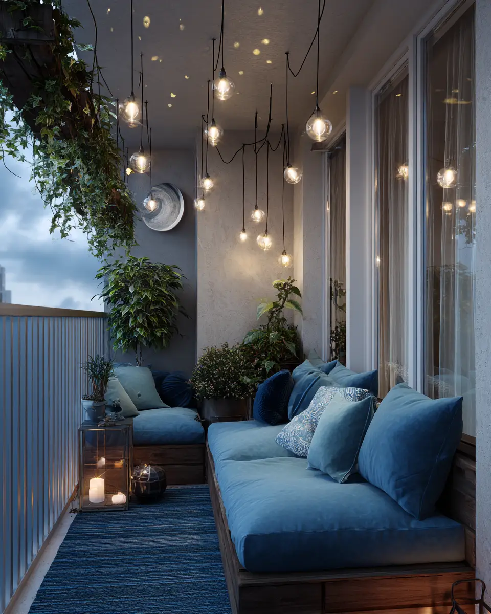 Sky Blue Scandinavian Balcony Decor Ideas