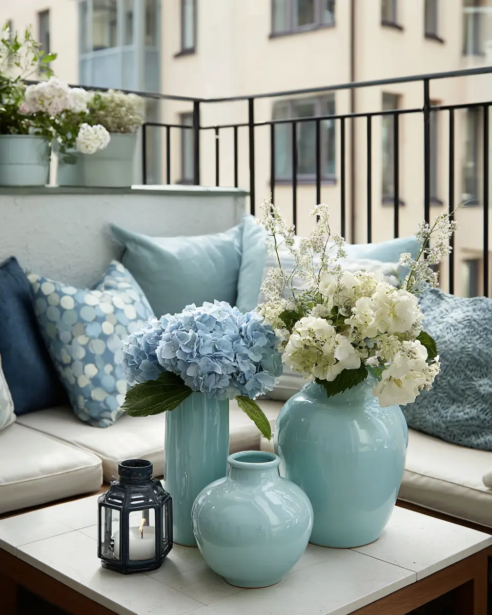 Sky Blue Scandinavian Balcony Decor Ideas