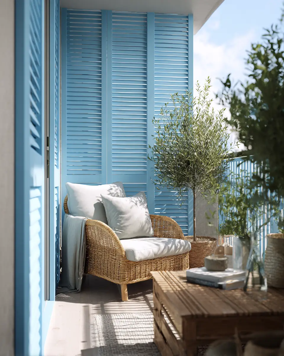 Sky Blue Scandinavian Balcony Decor Ideas