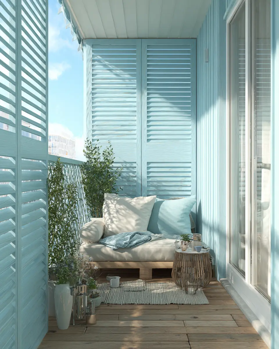 Sky Blue Scandinavian Balcony Decor Ideas