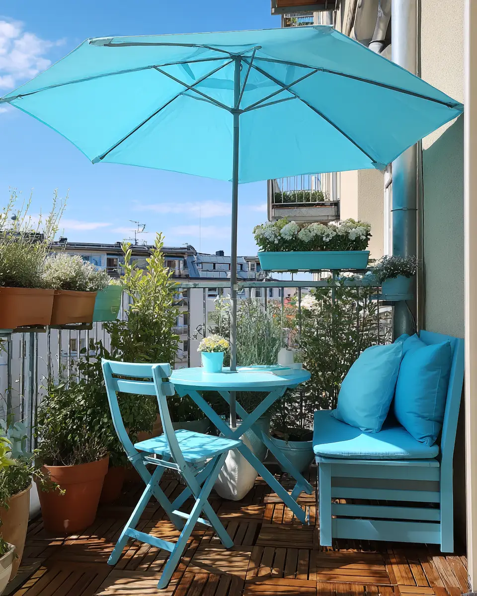 Sky Blue Scandinavian Balcony Decor Ideas