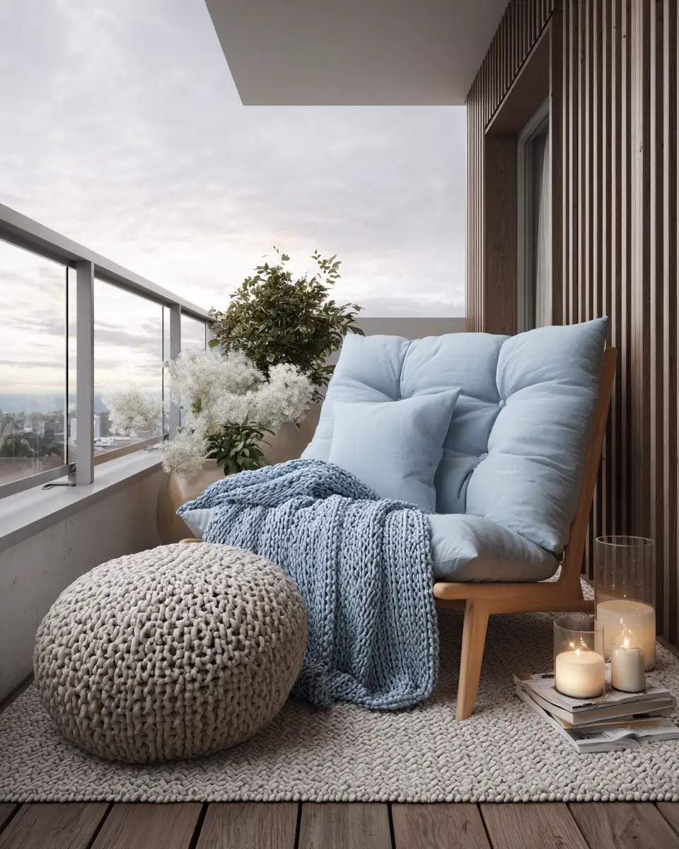 Sky Blue Scandinavian Balcony Decor Ideas