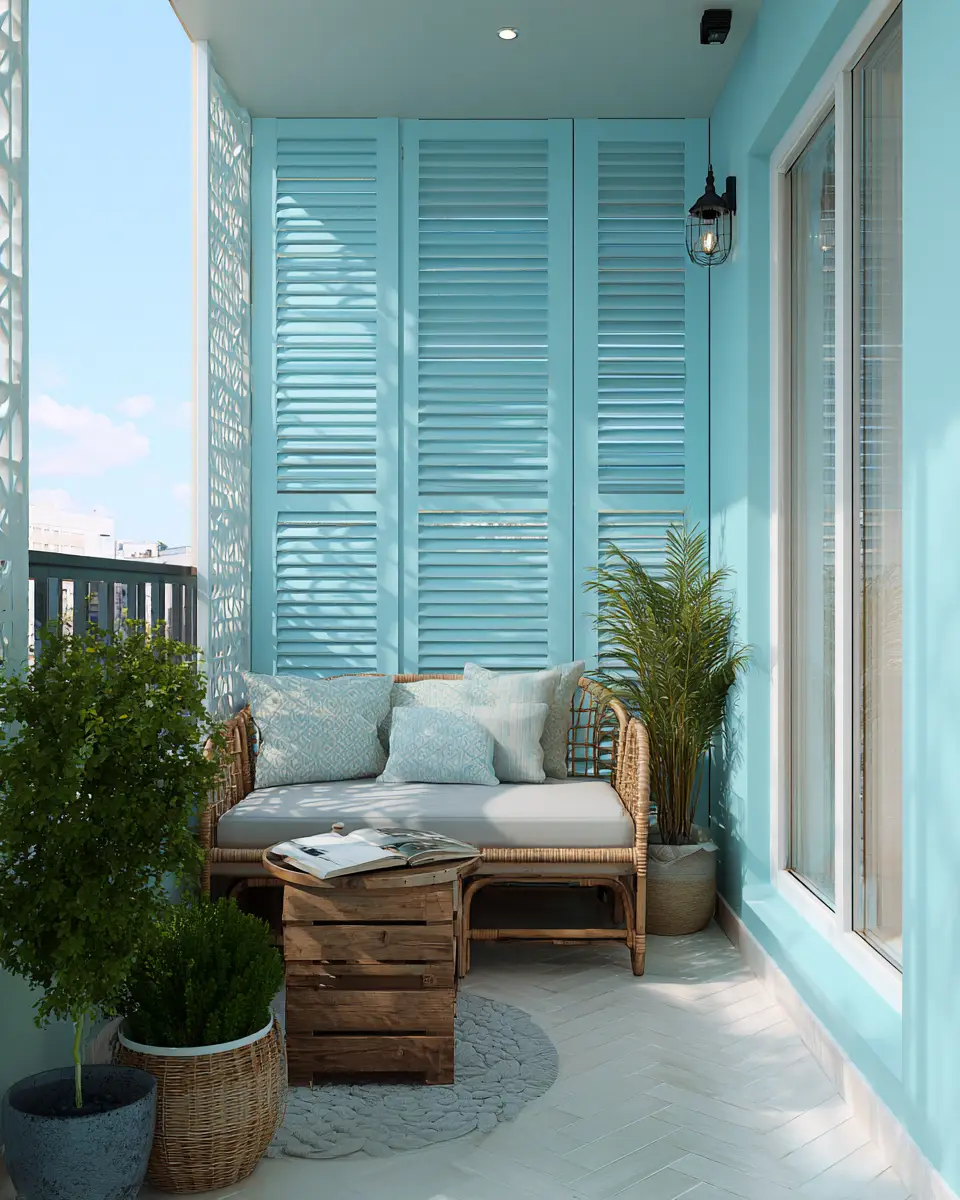 Sky Blue Scandinavian Balcony Decor Ideas