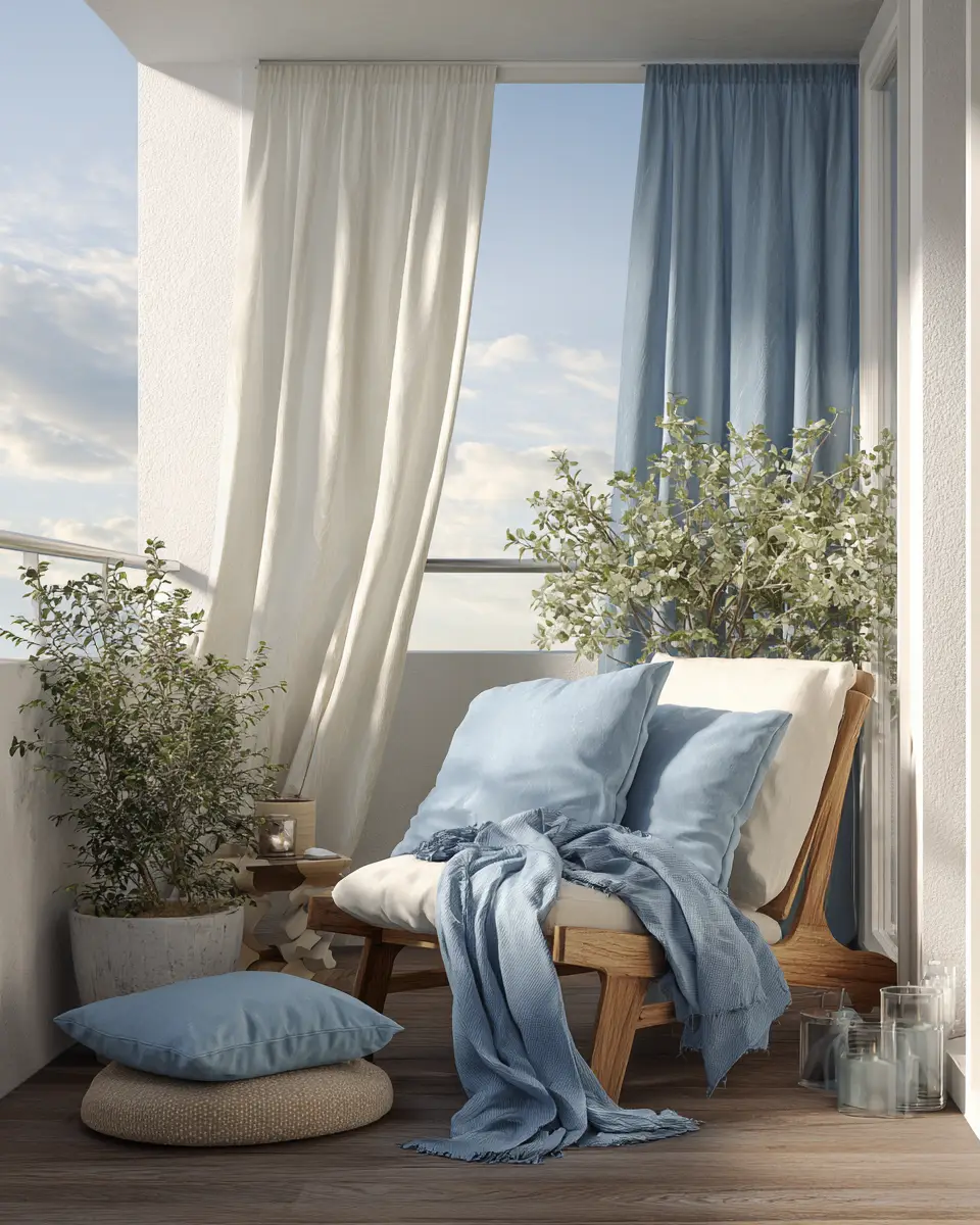 Sky Blue Scandinavian Balcony Decor Ideas