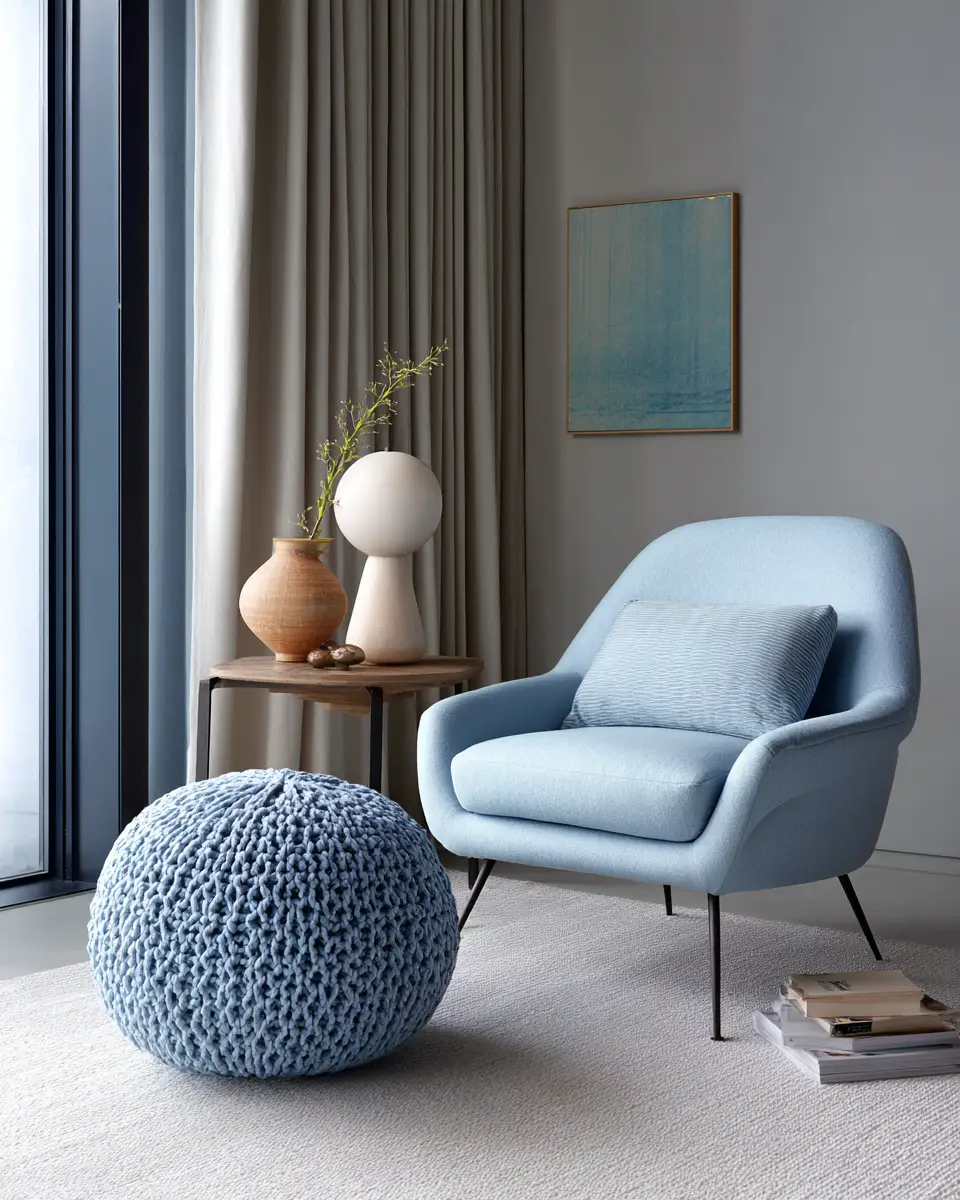 Sky Blue Scandinavian Living Room Decor Ideas