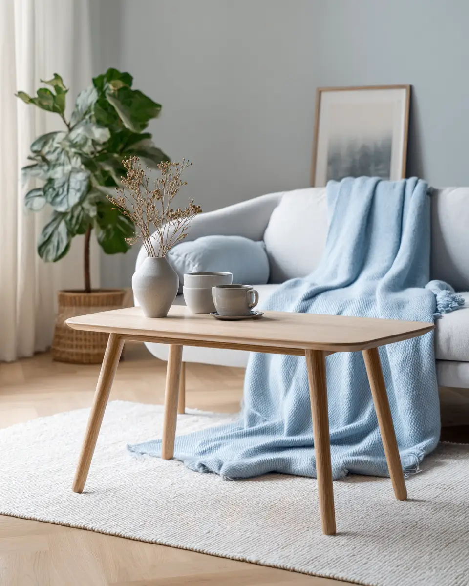 Sky Blue Scandinavian Living Room Decor Ideas