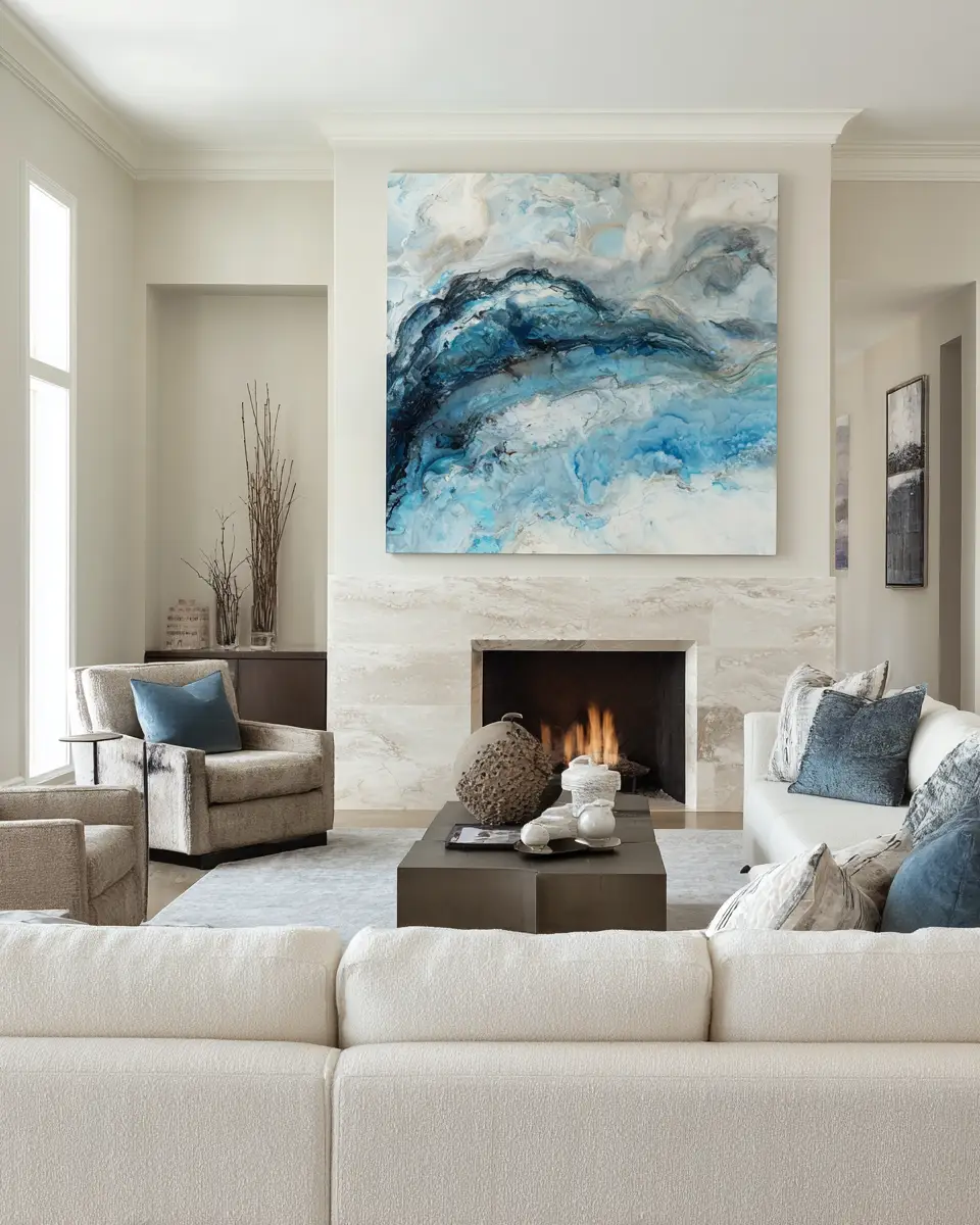 Sky Blue Scandinavian Living Room Decor Ideas