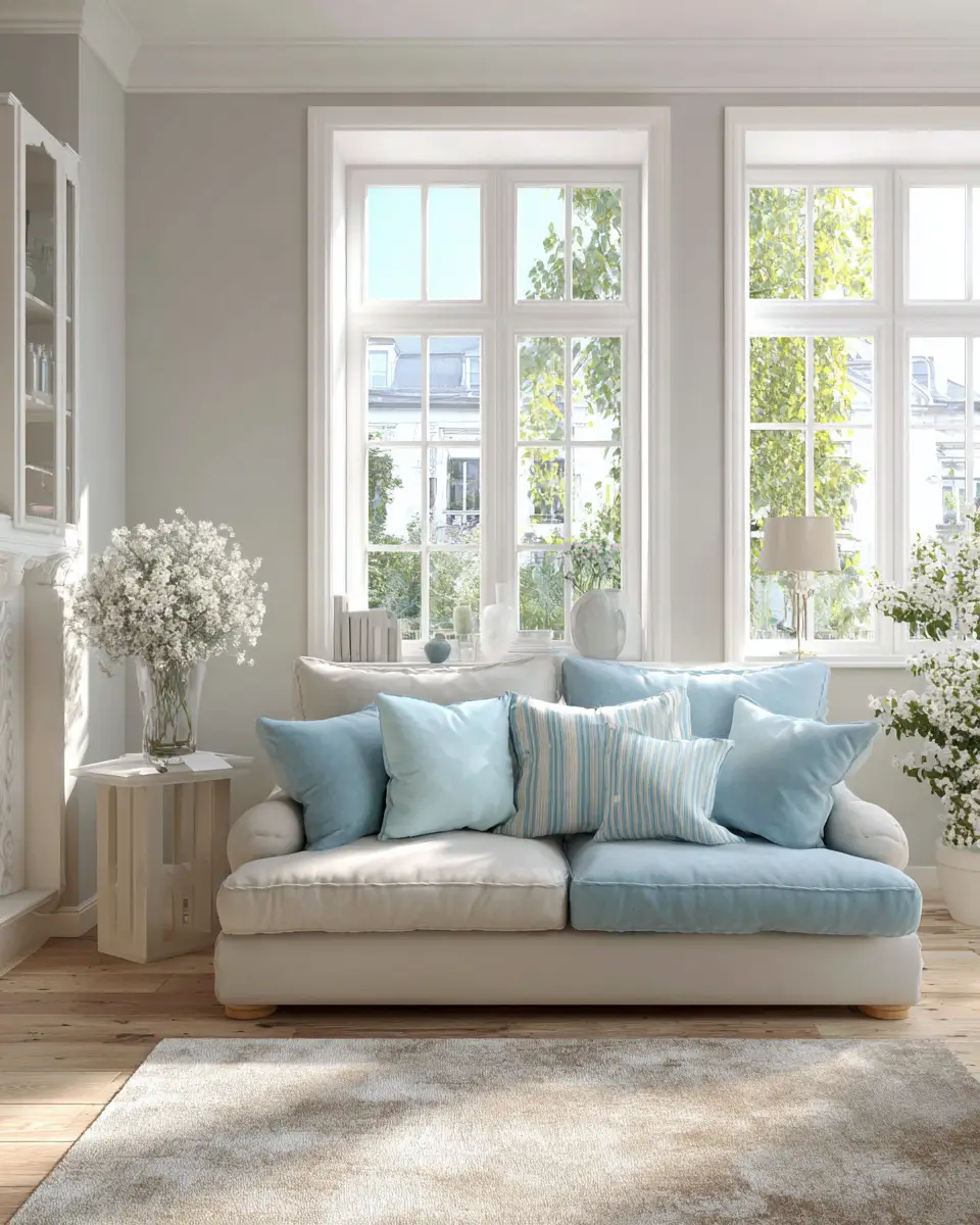 Sky Blue Scandinavian Living Room Decor Ideas