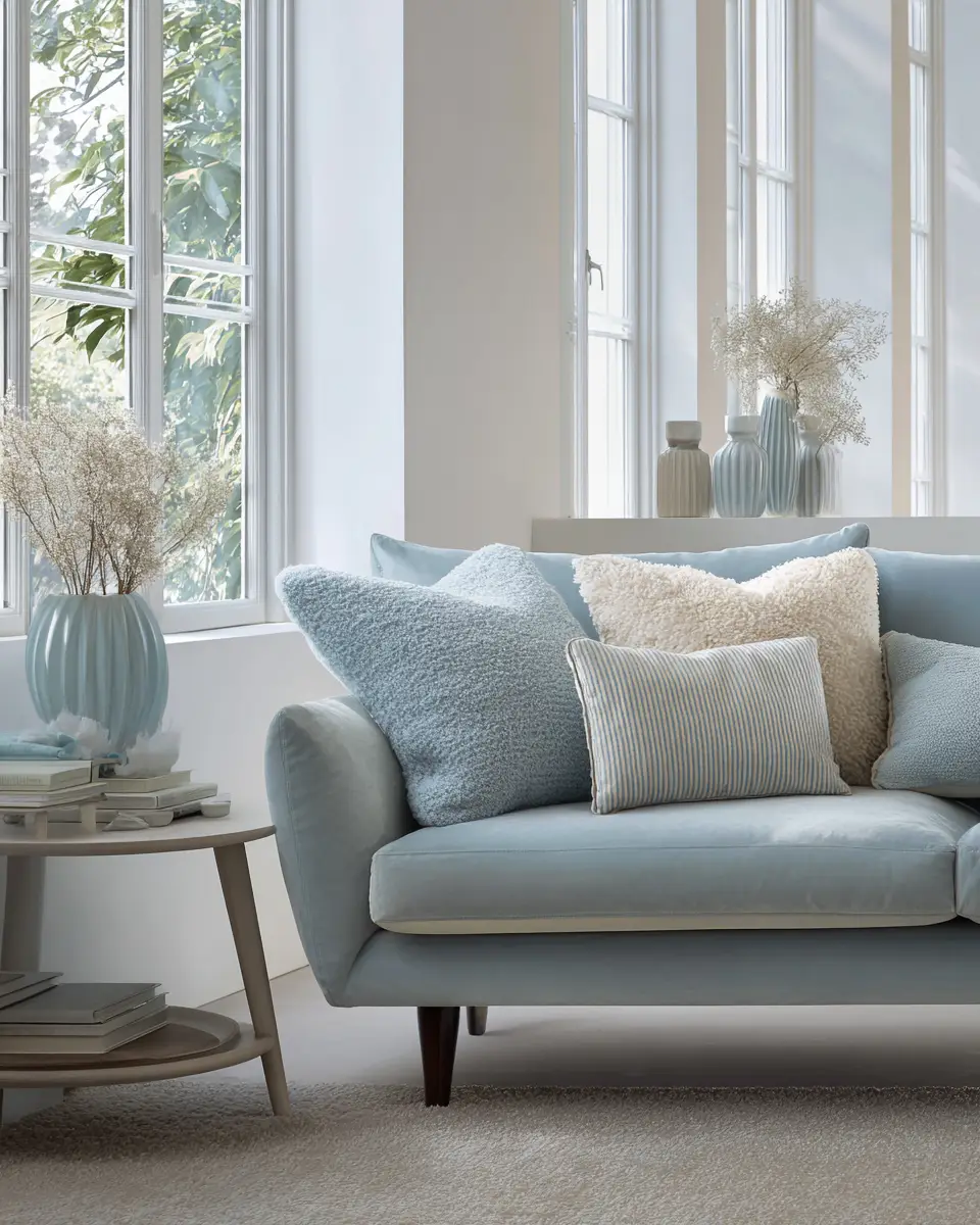 Sky Blue Scandinavian Living Room Decor Ideas