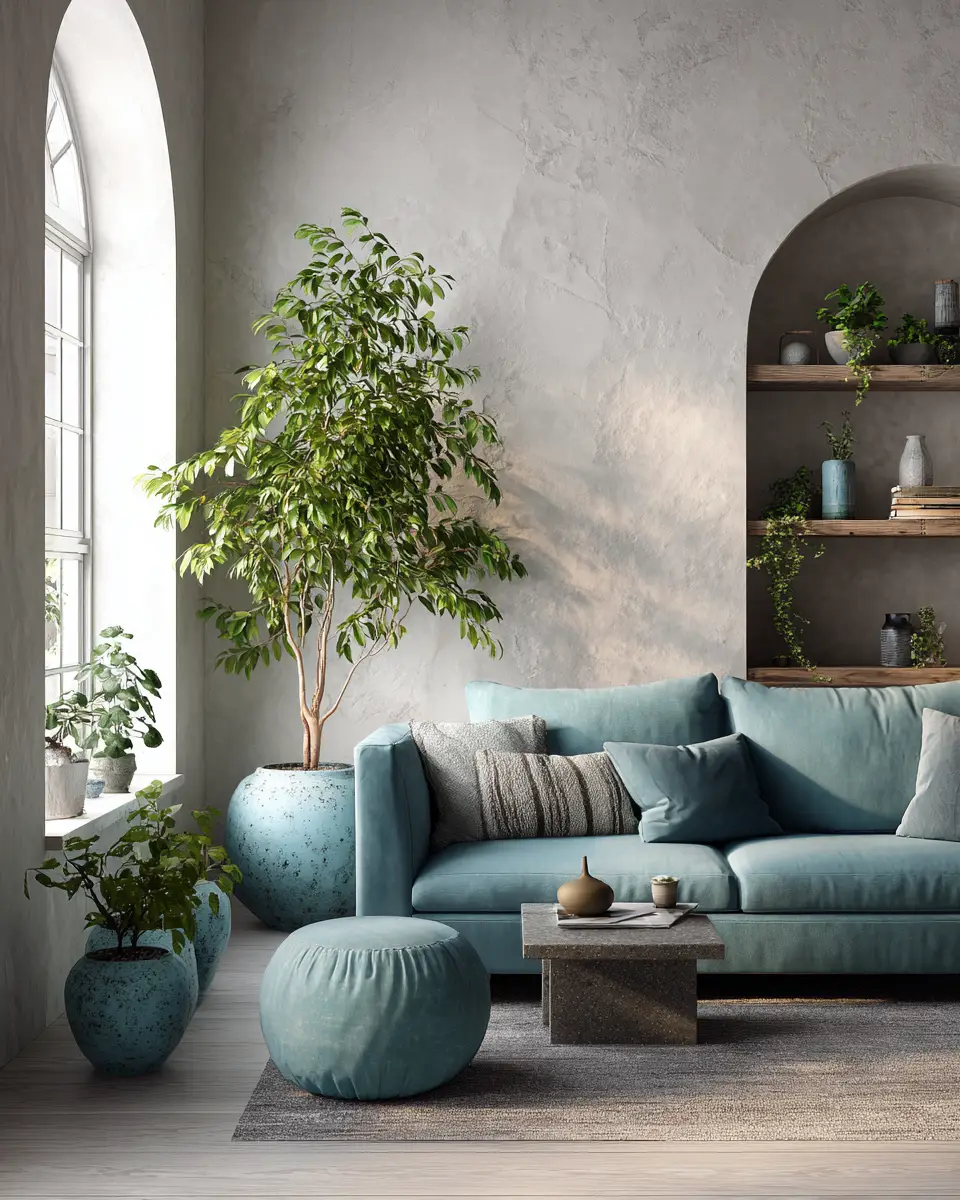 Sky Blue Scandinavian Living Room Decor Ideas