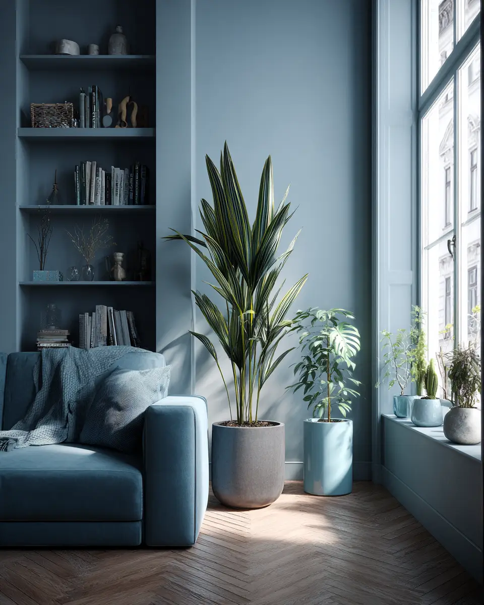 Sky Blue Scandinavian Living Room Decor Ideas