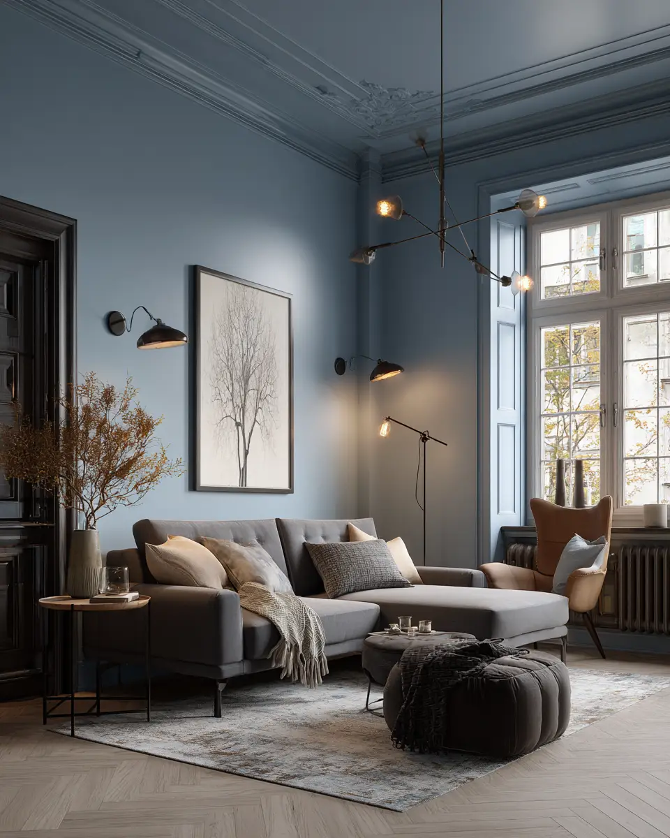 Sky Blue Scandinavian Living Room Decor Ideas