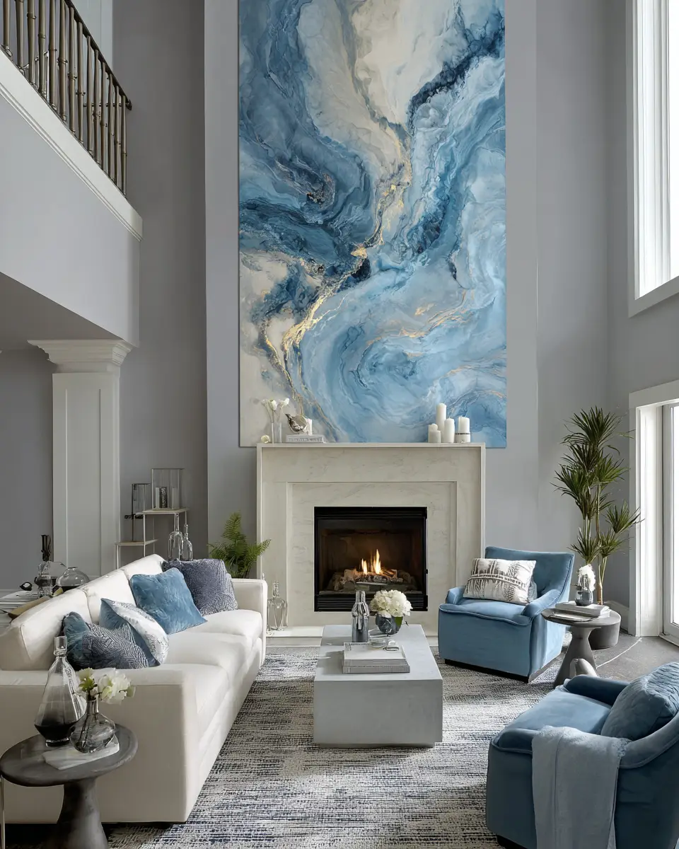 Sky Blue Scandinavian Living Room Decor Ideas