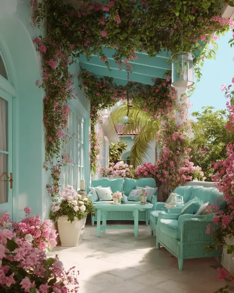 Sky Blue Vintage Patio Decor Ideas - Featured