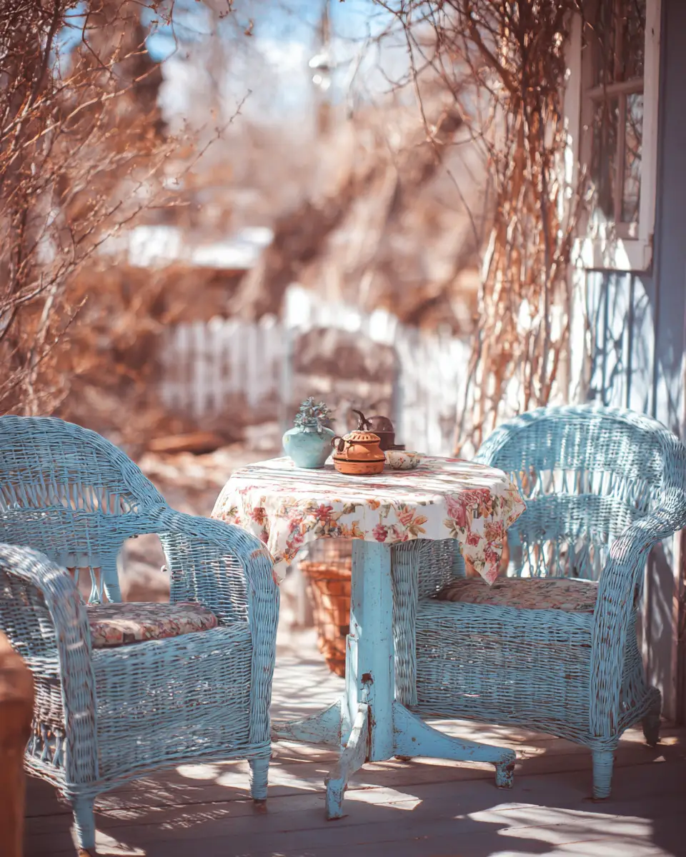 Sky Blue Vintage Patio Decor Ideas