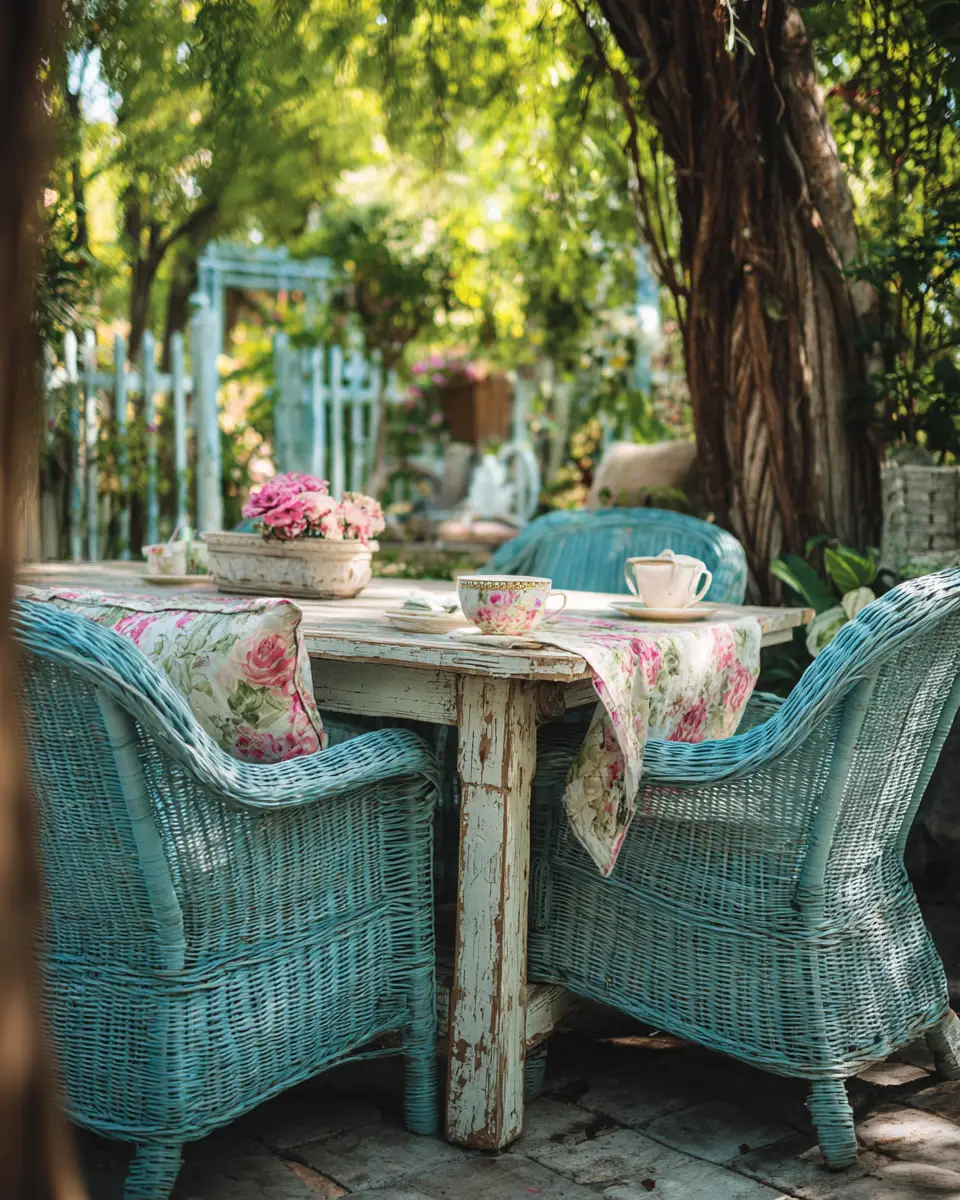 Sky Blue Vintage Patio Decor Ideas