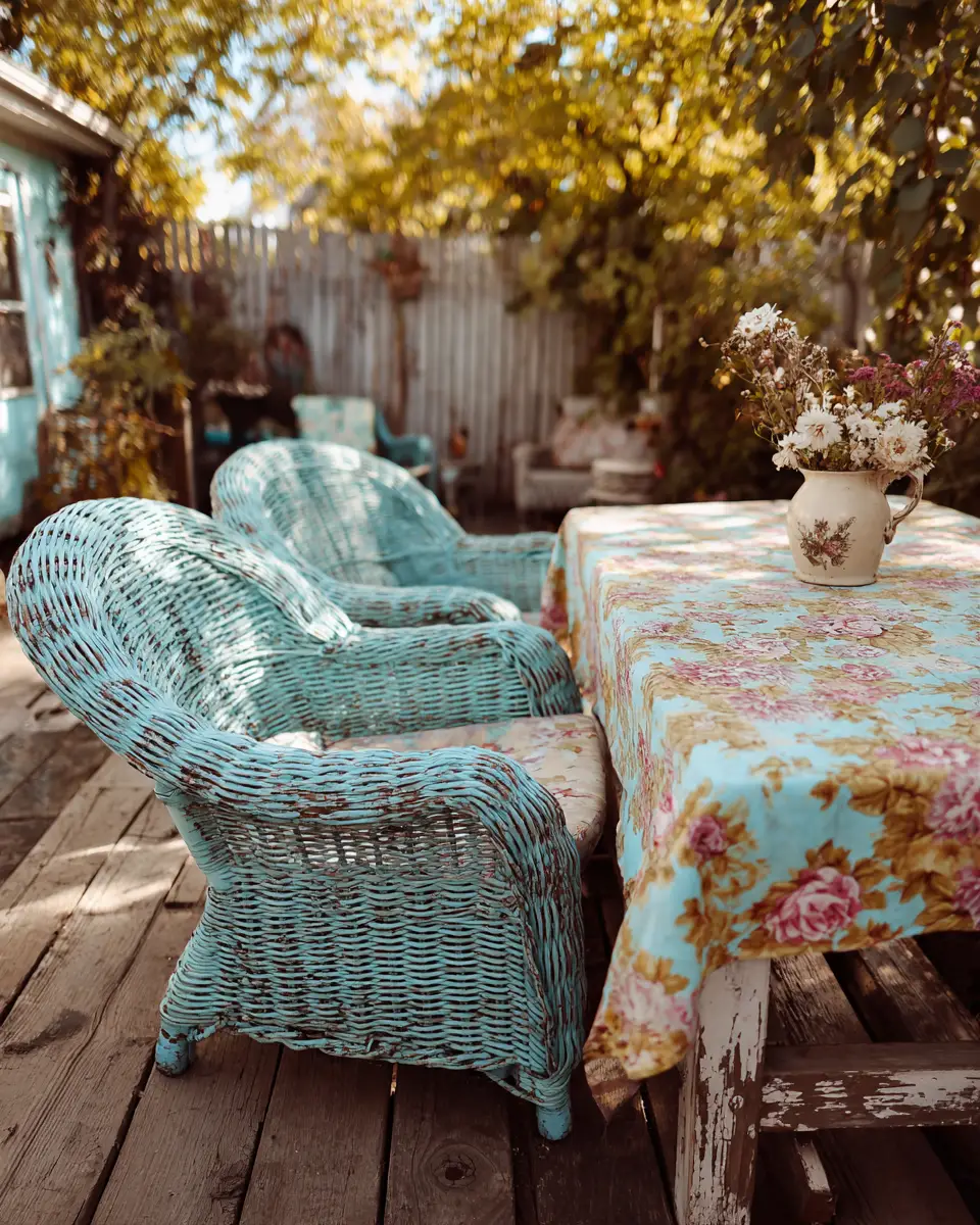 Sky Blue Vintage Patio Decor Ideas
