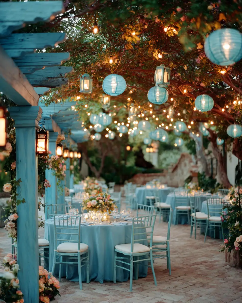 Sky Blue Vintage Patio Decor Ideas