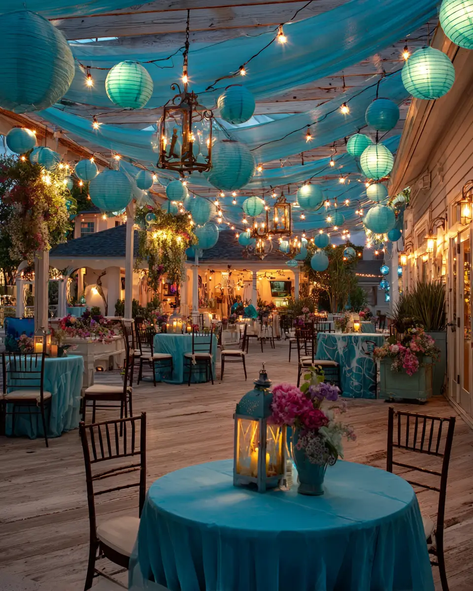 Sky Blue Vintage Patio Decor Ideas