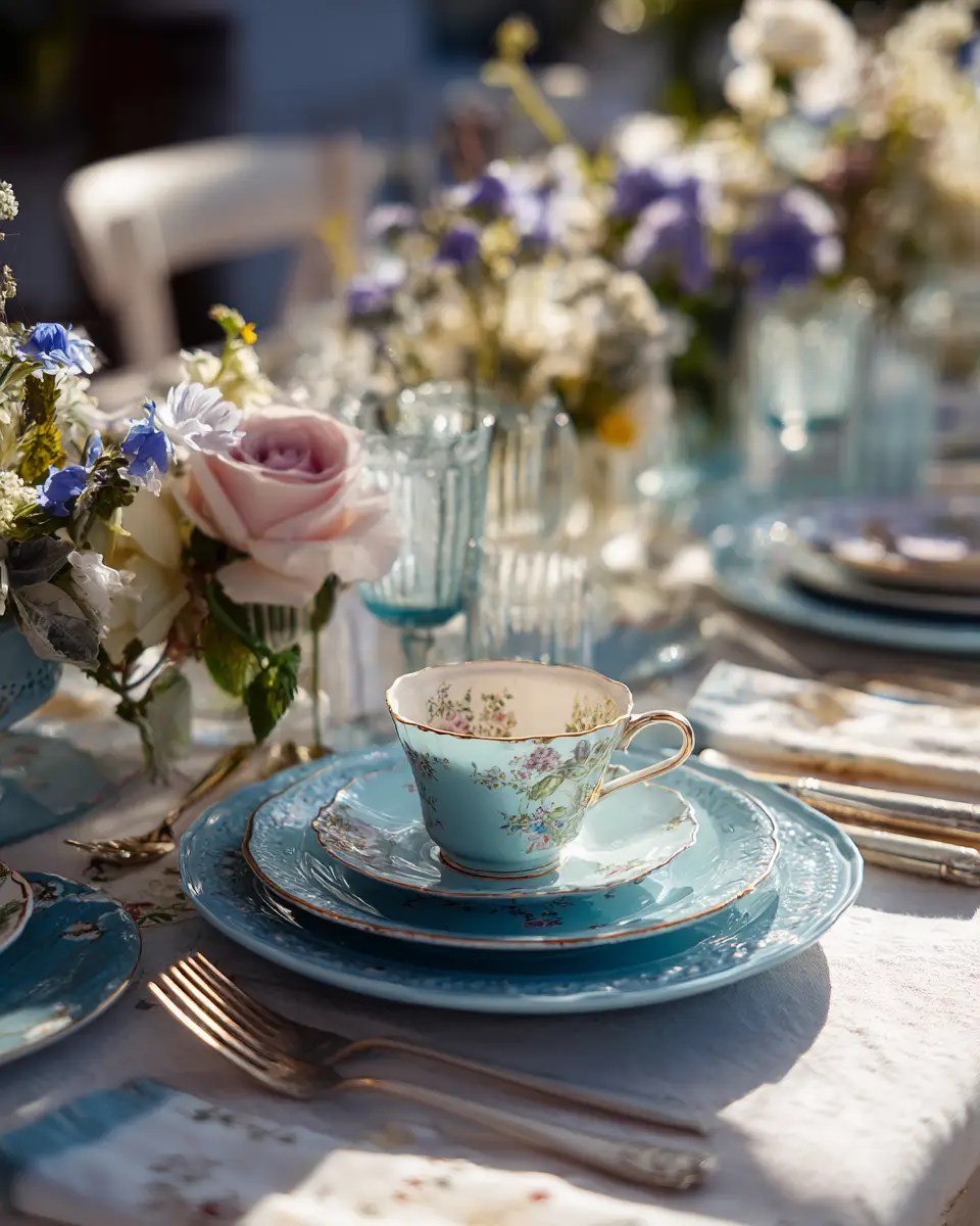 Sky Blue Vintage Patio Decor Ideas